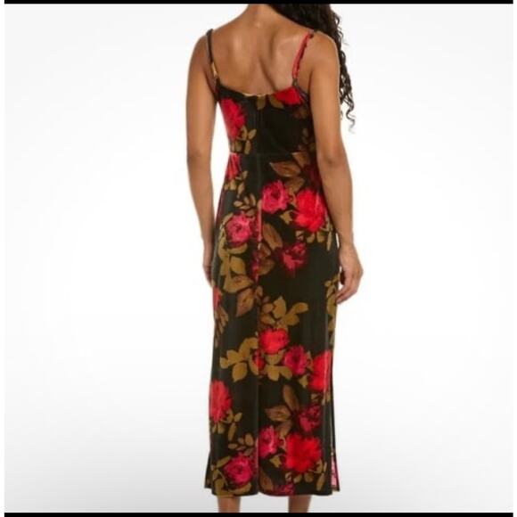 Taylor Velvet Cocktail Maxi Dress M Dark Floral Whimsigoth Fairy Grunge Date - Picture 2 of 7